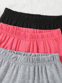 3pcs Young Girls' Spring & Autumn Casual Unicorn Print Elastic Waist Sweatpants Set