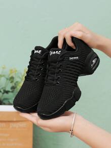 Zapatos de baile de moda para mujer, con amortiguación y aumento de altura, zapatillas de baile casuales transpirables, de nuevo estilo, aptos para todas las estaciones