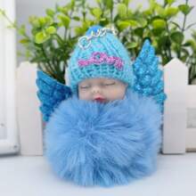 Ngẫu nhiên 2 món móc khóa dễ thương hình búp bê ngủ đáng yêu Mini Ball Kawaii móc khóa 10CM Love Webbing mặt dây chuyền lông mịn cho túi xe hơi, móc chìa khóa Pompom, móc chìa khóa búp bê phụ nữ ngọt ngào, móc chìa khóa búp bê có thể được sử dụng trong chìa khóa xe hơi, ví - Nhiều màu - Xem 8