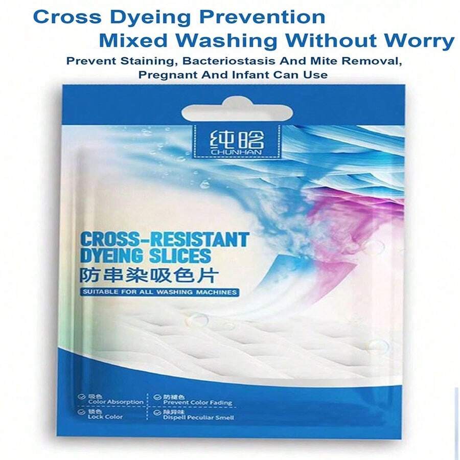 Hojas quitamanchas de color, previenen la transferencia de color en la ropa, seguras para lavar la ropa - Mezclar y lavar sin preocupaciones [100 tabletas absorbentes de color] - Ver 1