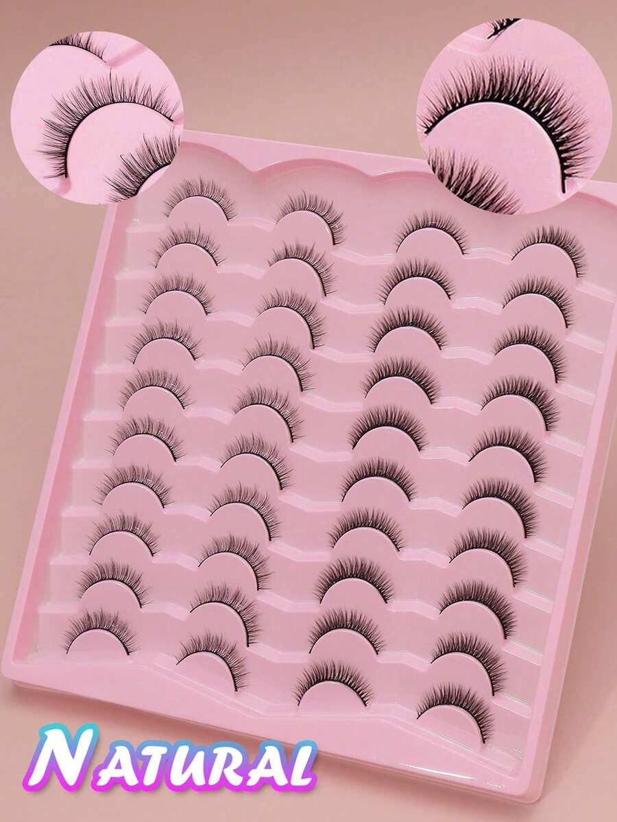 AYRMILLA 20对混合款自然假睫毛，蓬松柔软浓密3D貂毛质感，黑色长款轻盈飘逸型，多层短款浓密型，超长浓密型，适合婚礼、派对、夜店、日常工作会议等场合，自然舒适，条状假睫毛