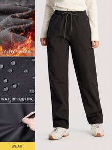 TECTOP 女士保暖徒步裤，适合户外运动，带拉链口袋，柔软舒适，秋冬季穿着。