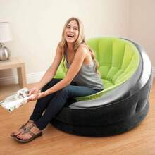 Empire Inflatable Blow Up Lounge Dorm Camping Chair For Adults, Lime Green - 1 - View 3