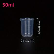 5pcs Clear Plastic Beaker Set 50-250ml For Laboratory Chemicals, Resin Casting, Kitchen Baking Measurement - Durable Polypropylene Liquid Metering Tool For Cooking And Medical Experiments - White - View 6