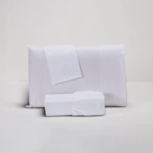 400 Thread Count 3 Piece Plain Bed Linen All Sizes - 白色 - 查看 2