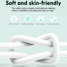 3.3ft/6.6ft USB-C To USB-C Charging Cable, Data Transfer Cable, Compatible With IPhone 16 15 Pro Max Plus, S24, 14 Ultra, Fast Charging - White - View 4