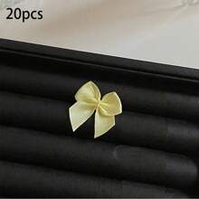 20 peças Mini Laço de Fita de Cetim para Férias Floral DIY Artesanato Costura Patch Enfeite para Chapéus, Caixa de Presente de Casamento, Decoração de Natal