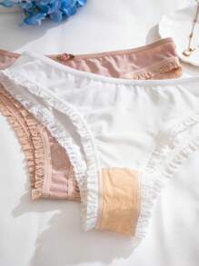 5 条装 花卉装饰女式内裤 带褶饰 - 彩色 - 查看 9