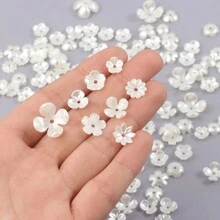 50 件 ABS 花朵仿珍珠材料散珠帽适用于 DIY 手链项链珠宝制作用品配件 - 花托 - 查看 8