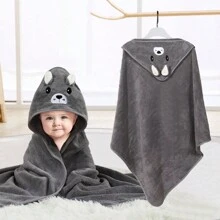 1 pièce Serviette de bain à capuche avec motif animal visage, unisexe. Serviette de bain à capuche unique pour nouveau-né avec design animal. Super doux peignoir de bain à capuche en polaire pour bébé. Serviette à capuche quatre-saisons pour tout-petit