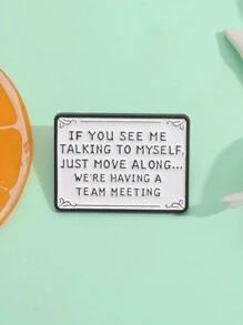 1 件有趣的“团队会议”珐琅别针 - 可爱的锌合金翻领胸针，非常适合休闲装扮万圣节别针，用于衣服包饰学校 Kpop 背包教师用品包饰办公室配饰衬衫夹克珠宝圣诞节秋冬配饰，适合青少年、青年、男士、休闲、户外、运动、度假、毕业礼物、生日、日常穿着衣服别针教师礼物服装配饰 - 黑與白 - 查看 2