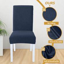Ystyle Chair Covers With Backrest 4/6 Pieces, Kitchen Chair Covers, Stretch Chair Cover, Universal Dining Room Chair Covers, Washable Removable, Easy To Clean - Navy Blue - View 5