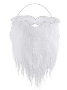 1 件圣诞老人胡须手把胡须成人儿童胡须白色假胡须圣诞节用品 - 白色 - 查看 4