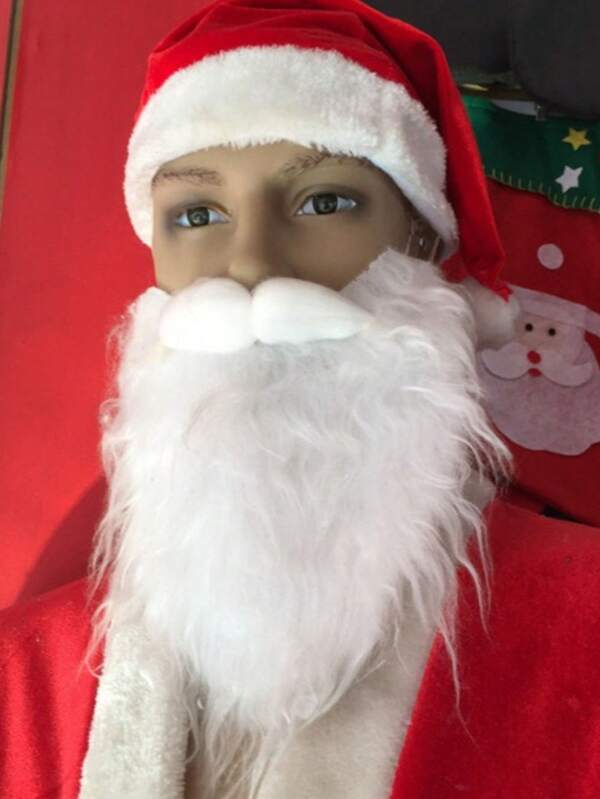 1PC Santa Beard Handlebar Beard Adult Children Beard White Fake Beard Christmas Supplies