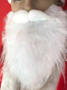 1 件圣诞老人胡须手把胡须成人儿童胡须白色假胡须圣诞节用品 - 白色 - 查看 3