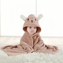 1 pièce Serviette de bain à capuche avec motif animal visage, unisexe. Serviette de bain à capuche unique pour nouveau-né avec design animal. Super doux peignoir de bain à capuche en polaire pour bébé. Serviette à capuche quatre-saisons pour tout-petit