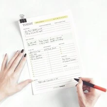 1 tờ giấy kế hoạch xé rời dùng hàng ngày cho học sinh, 50 tờ giấy dày 100g có keo dán đôi, sổ tay 9 x 6 inch, sổ tay quản lý thời gian ghi nhớ sổ thời gian biểu kế hoạch hàng ngày, đồ dùng văn phòng, đồ dùng học tập - miếng đệm đầu - Xem 3