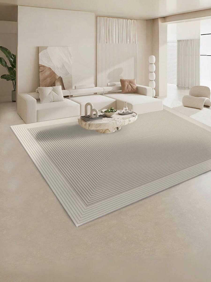 条纹面积大地毯，驼色艺术条纹地毯，适用于厨房，卧室，客厅，书房桌下地毯，防滑地垫。 - 綺陌 - 查看 1