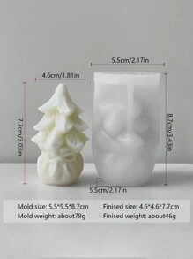 Bộ khuôn làm nến bằng silicon cho Giáng sinh - Đồ trang trí nến thơm tự làm, Khuôn theo chủ đề ngày lễ hình dạng bất đối xứng cho đồ thủ công tự làm, Cây thông Noel, Người tuyết, Thiên thần, Ông già Noel, Tuần lộc, Thiết kế bông tuyết - trắng - Xem 16