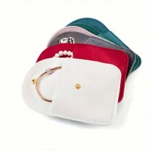 1 件带按扣的天鹅绒珠宝袋，婚礼礼品袋，用于戒指、手镯、项链、耳环和其他小物件珠宝盒支架珠宝收纳袋珠宝配件，用于戒指、耳环、项链、手链，适用于旅行度假巡航夏季假期旅行包旅行用品必备品，适用于大学宿舍家庭学校旅行套装 - 彩色 - 查看 7