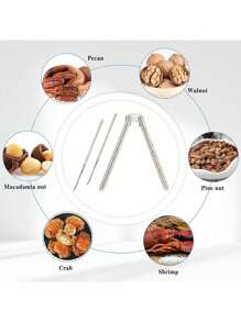 Bộ dụng cụ kẹp hạt dẻ bằng thép không gỉ - Thiết kế hoa văn trang nhã, dụng cụ kẹp hạt dẻ bền bỉ cho nhà bếp dành cho hạnh nhân, hồ đào, óc chó - 1 bộ - Nhiều màu - Xem 5