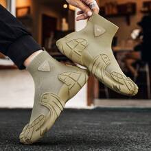 Giày thể thao đế dày buộc dây cổ thấp thời trang thường ngày cho nam, giày thể thao ngoài trời chống trượt thoáng khí - Màu Khaki - Xem 3