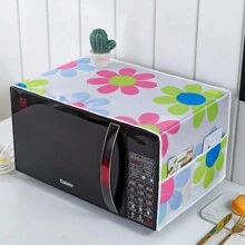 1/5 piezas Cubierta antipolvo para horno microondas y horno eléctrico con bolsillos dobles, decoración de cocina, artículos para el hogar - Rosa Fucsia - Ver 16