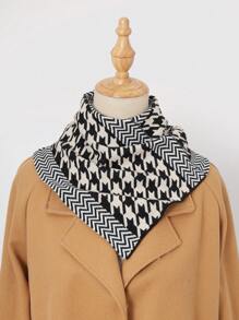 Houndstooth Soft Warm Thick Gaiter Scarf, Elastic And Versatile For Autumn/Winter Neck Warmer - Plaid Stripes - View 6