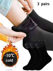1/3/5 Pairs Women Middle Tube Socks, Women High Elastic Warm Socks, Solid Color Warm Socks Suitable For Men And Women Daily Wear