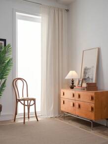 Bubaba 1 件白色针织提花遮光窗帘，波西米亚北欧风格针织条纹镂空设计，适用于卧室装饰，适用于厨房、卧室、餐厅、客厅，使房间变暗，季节性装饰 - 白色 - 查看 3