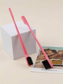 2pcs Double Head Eyebrow Brush -Hair Edge Brush Eyebrow Brush Double Head Brush Hair Styling Accessories Suitable For Barber Salon Uses