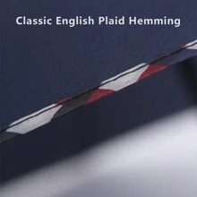 1pc Classic British Plaid Umbrella, Edge-Bound Umbrella, 10K Impact Fabric Umbrella, Manual Folding Umbrella, Solid Color Sun Umbrella, Elegant Business Umbrella Design, Large Single-Person Sun/Rain Umbrella, Gift Umbrella, Reinforced Windproof Umbrella, Travel Umbrella, Waterproof Umbrella, Enlarged Double-Person Umbrella, Photography/Wedding Umbrella