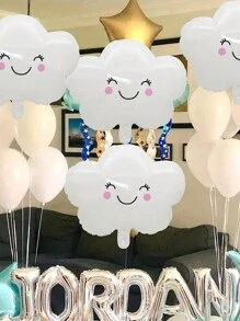 22 quả bóng bay hình đám mây mặt cười màu trắng 18 inch, bộ ngôi sao hình trái tim, quả bóng mạ crôm màu bạc, dùng để trang trí tiệc cưới, tiệc sinh nhật, tiệc cưới, bóng bay tiệc tắm, trang trí tiệc sự kiện - Nhiều màu - Xem 4