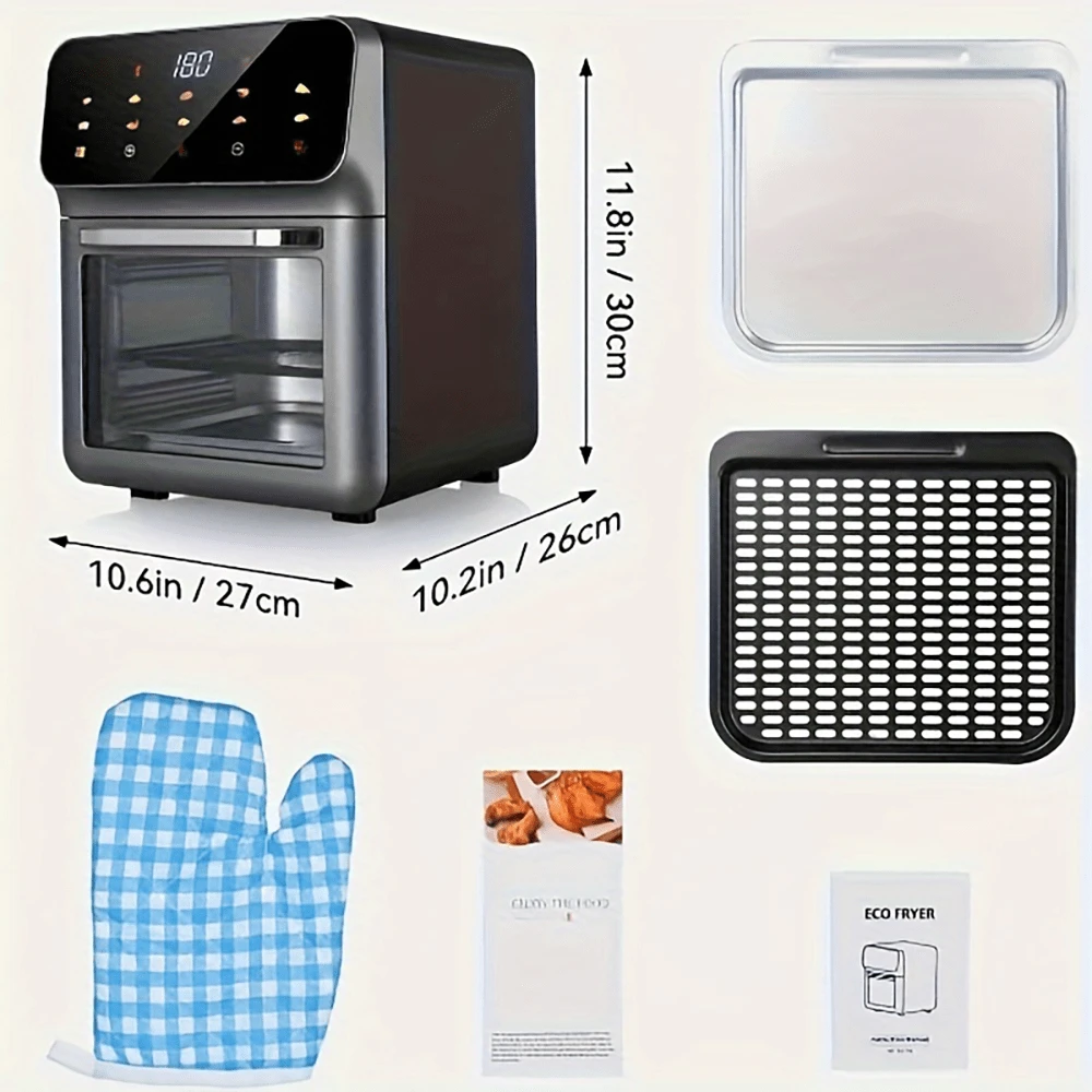 Air Fryer Oven Digital 18L Large Oil Free Touch Screen 1800W Mini Oven