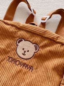 Balo trẻ em mới dễ thương thiết kế hình gấu hoạt hình Unisex màu trơn đơn giản thời trang cặp đi học - A - Xem 7