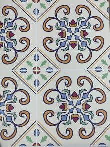 Wallpaper Wall Sticker Retro Tile Decoration 5 METERS X 45CM - Azulejo Portugues Retro - Xem 5