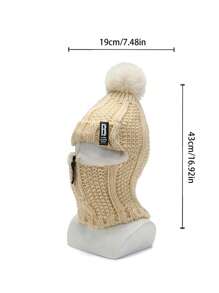 1 pieza Conjunto de gorro de punto y guantes de punto con protección de oreja, unisex, de moda casual y cálido para otoño/invierno, adecuado para uso diario, viajes al aire libre, senderismo, esquí, ciclismo, escalada, decoración de otoño