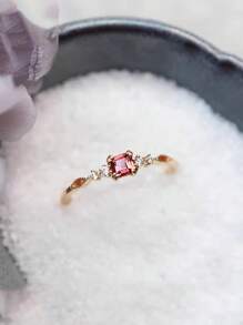 1 chiếc nhẫn bạc Sterling S925 hình hoa hướng dương Zirconia sang trọng tối giản, thích hợp cho phụ nữ đeo hàng ngày - Vàng - Xem 4
