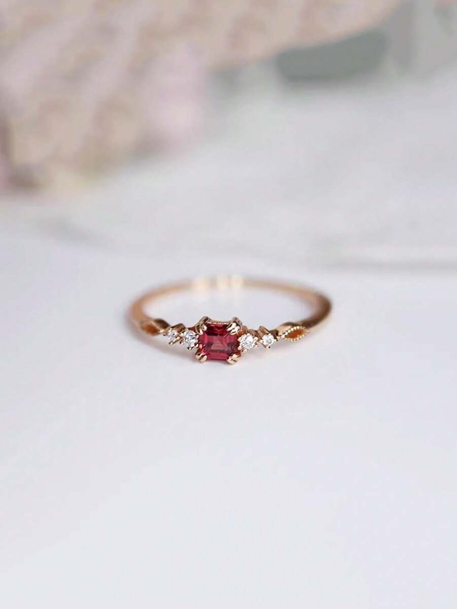 1 chiếc nhẫn bạc Sterling S925 hình hoa hướng dương Zirconia sang trọng tối giản, thích hợp cho phụ nữ đeo hàng ngày - Vàng - Xem 1