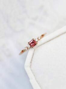 1 chiếc nhẫn bạc Sterling S925 hình hoa hướng dương Zirconia sang trọng tối giản, thích hợp cho phụ nữ đeo hàng ngày - Vàng - Xem 2