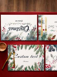 1pc Customized PVC Heat-Resistant Placemat, Creative DIY Name Rectangle Waterproof Oil-Proof Washable Table Mat, Perfect Holiday Gift For Friends, Family, Schoolmates, Housewarming, Christmas Decoration - Multicolor - View 7