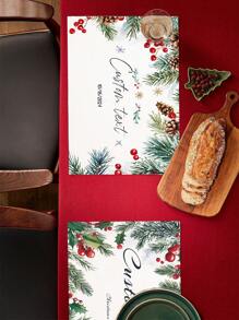 1pc Customized PVC Heat-Resistant Placemat, Creative DIY Name Rectangle Waterproof Oil-Proof Washable Table Mat, Perfect Holiday Gift For Friends, Family, Schoolmates, Housewarming, Christmas Decoration - Multicolor - View 5