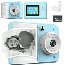 Kids Camera Instant Print, For Girls, Screen Kids Digital Camera, Birthday Christmas Kids Toys Gifts Selfie Children Camera For Kids Age 6-12 Years Old Girls