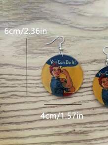 1 Par de Brincos Redondos de Acrílico Simples e Estilosos, Brincos Tipo Piercing de Aço Inoxidável de Estilo Retrô Punk Hip Hop, para Homens e Mulheres