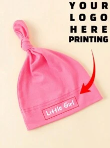 1 件定制印刷文字新生儿帽子，可保护宝宝头部免受寒冷侵袭，柔软呵护宝宝皮肤，适合男孩女孩情人节开学冬季礼物 - 彩色 - 查看 3