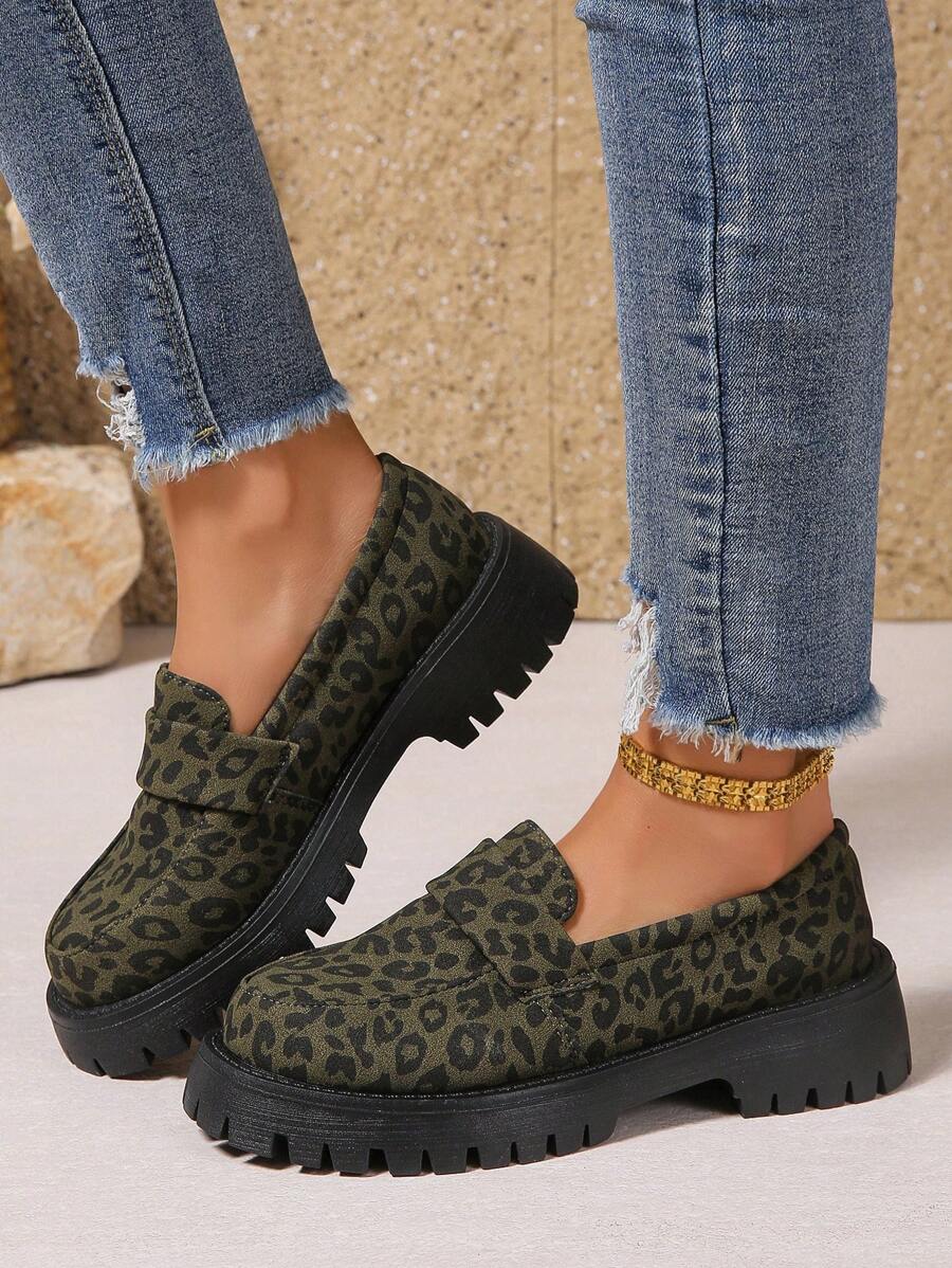 olive green loafers womens