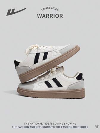 WARRIOR Women's Casual Lace-Up Low-Top Sneakers, New Outdoor Athletic Shoes For All Seasons, Anti-Slip & Durable Thick-Sole Comfortable Trainers