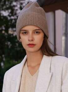 1 chiếc mũ len không vành ấm áp và chống gió đa năng cho cặp đôi, màu sắc kẹo mùa đông thu - Nhiều màu - Xem 1