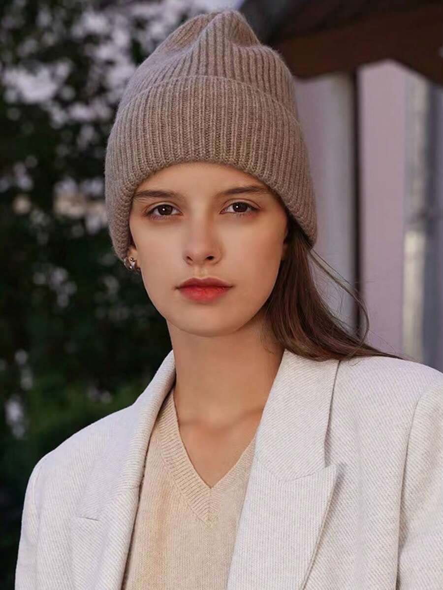 1 chiếc mũ len không vành ấm áp và chống gió đa năng cho cặp đôi, màu sắc kẹo mùa đông thu - Nhiều màu - Xem 1