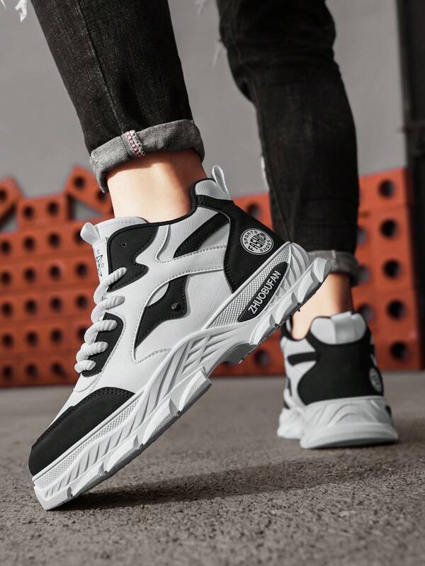 Novos Sapatos Casuais Masculinos De Cano Médio E Sola Grossa, Calçados Esportivos Com Cabedal Respirável, Tênis Plataforma Robusto Para Estudantes, Moda Outono/Inverno